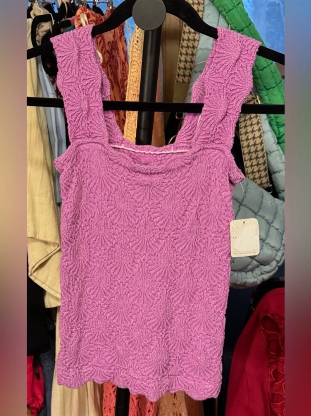NWT Free People FP Intimately Love Letter Cami - violet purple pink - L/XL
